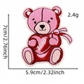 Toppa ricamata a forma di orso rosa con cuore XOXO, decorazione per zaini da 7cm - Orso Rosa XOXO (32#)