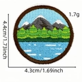 Toppa ricamata tonda con paesaggio di montagna e foresta per abbigliamento outdoor 4,4cm - Stile Paesaggio Montano Naturale (AZ2507E5-2-11#)