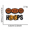 Cartoon basketball HOOPS embroidered patch for clothing with 6.6cm width - Triple Ball HOOPS