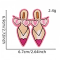Toppa ricamata con tacco alto rosa e cuori per decorazione vestiti e valigie - Tacchi Alti Rosa LOVE (33#)