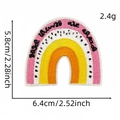Rainbow embroidered patch with 'Good things are ahead' text and dimensions 6.4x5.8cm - Colored English Letter Cloth Patch #16