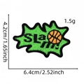 Green Slam basketball embroidered patch for clothes with 6.4cm width dimensions - Slam Letter Style
