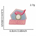 Pink cartoon golf club embroidery patch with GOLF CLUB text and sports theme design - Hitting Pattern GolfClub Style (17#)