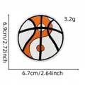Cartoon basketball embroidery patch featuring orange and black yin yang design style - Yin Yang Basketball