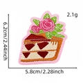 Toppa ricamata a forma di torta rosa per valigie e decorazioni fai-da-te creative - Torta Floreale (37#)