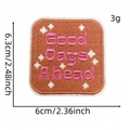 Embroidered 'Good Days Ahead' patch in orange and pink with 6.3x6cm size display - Colorful English Letter Cloth Patch #19