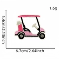 Pink cartoon golf cart embroidered patch, iron-on sports badge measuring 6.7x5.4cm - Pink Golf Cart Style (20#)