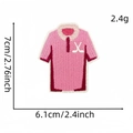 Pink polo shirt golf patch embroidery with size dimensions and weight info - Pink Short Sleeve Polo Style (21#)