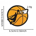 Cartoon basketball embroidery patch with dunk silhouette variant measuring 6.5cm wide - Jumpman Silhouette
