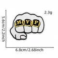 MVP fist cartoon embroidered patch with black border and gold letters 5.6cm x 6.8cm - MVP Fist Style