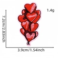 Toppa ricamata bouquet di palloncini a cuore rosa e rosso per decorazione fai da te - Bouquet di Palloncini a Cuore (40#)
