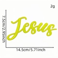 Yellow Jesus embroidered patch with hot melt adhesive, 14.5x7.5cm iron-on accessory - Jesus (Yellow)