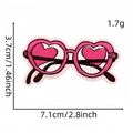 Patch ricamata a forma di occhiali a cuore rosa per decorare vestiti e bagagli - Occhiali da Sole a Cuore (42#)