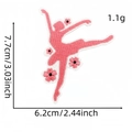 Aufnäher mit Cartoon-Ballettmädchen-Stickerei in Rosa für Kleidung und Dekoration - Tanzendes Mädchen Silhouette Stil (2#)