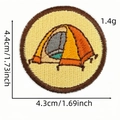 Toppa ricamata per tenda da campeggio all'aperto con dimensioni su sfondo bianco - Stile Campeggio in Tenda (AZ2507E5-2-24#)