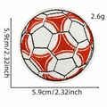 Bestickter Aufnäher Fußball in Orange und Weiß für Kleidung, Durchmesser 5,9 cm Größe - Schwarz-Weiß Fußball Stil (AZ2507E9-1)