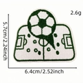 Grüner und weißer Fußball-Stickaufnäher, Spielfeld-Abzeichen Größe 6,4x5,7 cm - Fußballplatz Stil (AZ2507E9-1)