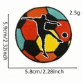 Embroidered football patch with soccer player silhouette, size 5.9x5.8cm for clothing - Player Silhouette Soccer Style (AZ2507E9-1)