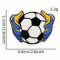 Embroidered football patch with goalie gloves, size 5.1x6.6cm, DIY iron-on sports badge - Goalkeeper Gloves Soccer Style (AZ2507E9-1)