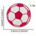 Pink and white football soccer ball embroidered patch with 5.9cm circular design - Pink Soccer Style (AZ2507E9-1)