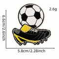 Embroidered football and sneaker patch with dimensions 6.6x5.8cm for garment DIY - Cleats and Soccer Style (AZ2507E9-1)