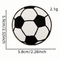 Classic black and white soccer ball embroidered patch measuring 5.9cm in diameter - Classic BW Soccer Style (AZ2507E9-1)