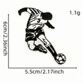 Embroidered black and white soccer player patch with 6cm x 5.5cm size markings - Bicycle Kick Player Style (AZ2507E9-1)