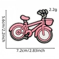 Toppa ricamata bicicletta rosa per vestiti, stile cartone, misura 7,2x5,6 cm - Stile Bicicletta Rosa (Toppa 1#)