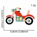 Toppa ricamata a forma di moto rossa e gialla, stemma termoadesivo da 6,8 cm - Stile Motocicletta (Toppa 3#)