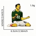 Embroidered football player patch No. 22 in green jersey for clothing accessories - Celebrating Player Style (AZ2507E9-1)