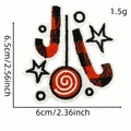 Christmas buffalo plaid candy cane embroidery patch with dimensions and weight specs - Candy Cane Collection (AZ2508B9-16)