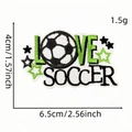 Love Soccer embroidered patch with football design for clothing, 6.5cm x 4cm size - LOVE SOCCER Style (AZ2507E9-1)