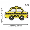 Yellow taxi embroidered patch for clothes with 1.77x2.8 inch dimensions and iron-on backing - Taxi Style (Patch 7#)