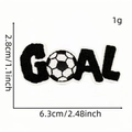 Embroidered Goal soccer patch for clothing DIY in black and white finish 2.8x6.3cm - Soccer O Letter GOAL Style (AZ2507E9-1)