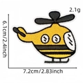 Cartoon yellow helicopter embroidered patch, 7.2x6.1cm iron-on badge for clothes - Helicopter Style (Patch 8#)