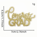 Golden Congrats GRAD embroidered patch with detailed 4.5x7cm size measurements - Congrats Grad Style