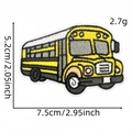 Embroidered yellow school bus patch cartoon vehicle badge with iron-on backing - School Bus Style (Patch 9#)