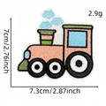 Cartoon small train embroidered iron-on patch, pink vehicle patch for clothes decoration - Train Style (Patch 12#)