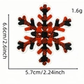 Christmas snowflake embroidery patch with red and black buffalo plaid pattern decoration - Buffalo Plaid Snowflake (AZ2508B9-22)
