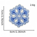 Sky blue snowflake embroidered patch 7x6cm decorative badge for winter clothing - Blue Snowflake