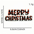 Merry Christmas letter patch with red and black plaid embroidery for festive decoration - Merry Christmas Lettering (AZ2508B9-25)