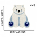 Polar bear embroidery patch in blue and white colors with size specifications - Polar Bear