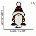 Christmas gnome embroidery patch with red plaid hat for DIY fabric decoration - Standing Christmas Gnome (AZ2508B9-27)