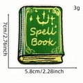 Embroidered green spell book patch with yellow spell book lettering 7x5.8cm - Spell Book (6#)