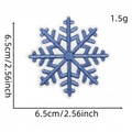Blue snowflake embroidery patch for clothing DIY decoration with clear size markings - Blue Hexagon Snowflake