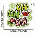Christmas 'OH OH OH' embroidered iron-on patch with Santa elements for garment decoration - OH OH OH Christmas Mix Elements Style