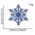 Blue and white snowflake embroidery patch for clothing DIY crafts 6.1cm variant - Blue White Snowflake