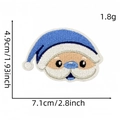 Blue Santa Claus embroidered patch with size 7.1x4.9cm and 1.8g weight specifications - Santa in Blue Hat