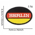 Toppa ricamata ovale bandiera Germania Berlino in nero rosso oro con bordo bianco - Stile Berlino (标志布贴1#)