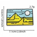 Egypt Pyramids embroidered patch for clothing with detailed dimensions and weight - Pyramid Scenery Style (标志布贴5#)
